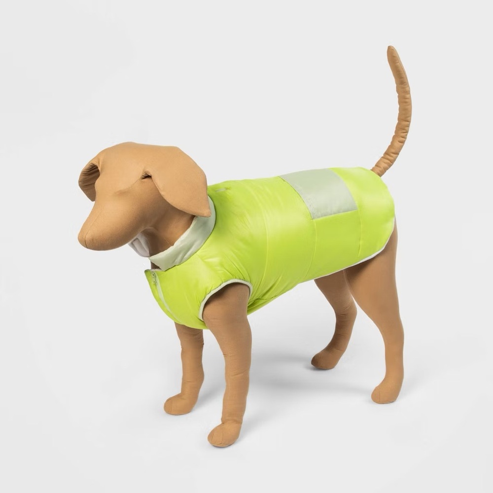 NEW Target Dog and Cat Puffer Vest Boots & Barkley Medium Neon Green